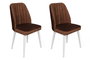 Hanah Home Alfa-496 V2 Juego de 2 Sillas Marrón y Blanco
